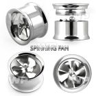 dmd7 316l steel double flared flesh tunnel internal screw fit ear lobe piercing