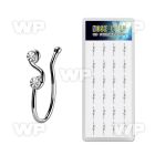 dncl8c box w silver fake nose clips w musical w 2 clear crystal