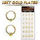 dnsm169 box w 12 gold silver ball closure earring 16g 3 4mm ball