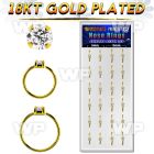 dnsm175 box 24 18k gold plated silver nose rings w 2.5mm cz top 