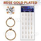 dnsm177 box 24 rose gold plated silver nose rings w 2mm cz top 