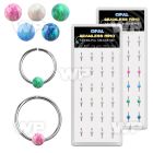 dnsm187 box 24 925 silver seamless rings 20g w 3mm opal ball