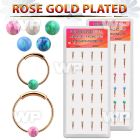 dnsm193 box w rose gold silver endless nose hoop w 3mm opal ball