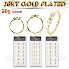 dnsm267 18k gold plated 925 silver seamless nose rings 1.5mm prong set clear crystals