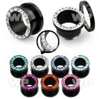 dr3mda black ion plated surgical steel screw fit flesh tunnel ear lobe piercing