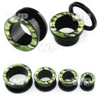 dr78 black acrylic screw fit flesh tunnel camouflage pattern ear lobe piercing