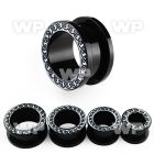 dr7d black acrylic screw fit flesh tunnel celtic circle pictur ear lobe piercing