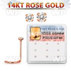 drsc11 box w 9 14kt rose gold nose screws w 1.5 2mm cz stones