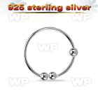 du3pl silver 925 non piercing fake nose clip 0 6mm 2mm ball nose piercing