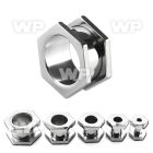 dvmi surgical steel screw fit flesh tunnel in hexagon screw ear lobe piercing