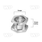 dvmi surgical steel screw fit flesh tunnel in hexagon screw ear lobe piercing