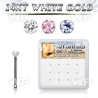 dwnb23 box w 14kt white gold nose bones w 1.25mm round cz 