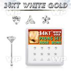 dwnb9 box w 14kt white gold nose bone w mix shaped czs