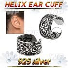 ehvcf24 sterling silver helix ear cuff with tribal hearts design