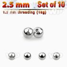 f47bks pack 2 5mm surgical steel balls 1 2mm threading 