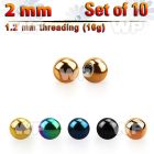 f4rk pack 2mm ion plated surgical steel ballsthreading 1 2mm belly piercing