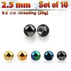 f4rksf3 pack of 10 pcs of 2 5mm ion plated surgical steel ball 