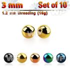 f4rz3 pack 3mm ion plated surgical steel ballsthreading 1 2mm 