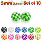 f6247bs pack 5mm acrylic checker ball sthreading 1 6mm belly piercing