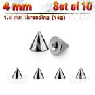 f65u0 pack 4mm surgical steel cones threading 1 6mm belly piercing