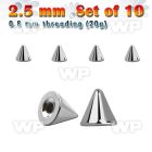 f6uksf3 pack of 10 pcs of 2 5mm 316l steel balls w 0 8mm threadi 