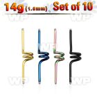 f8ur6e0i pack ion plated 316l steel industrial twister barbell pos belly piercing