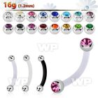 fbnejb25 bioflex eyebrow banana w 2.5mm bezel set jewel ball