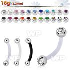 fbnejb3 bioflex eyebrow banana w 3mm bezel set jewel steel balls