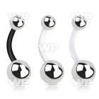 fbng bioflex belly banana, 14g (1.6mm) with 58mm steel ball