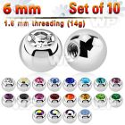 fc4y pack 6mm surgical steel ballspress fit crystal 1 6mm belly piercing