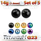 fh4rsi pack 5mm ion plated g23 titanium balls1 6mm threading belly piercing