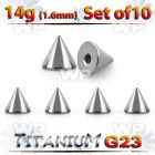 fh65us pack 5mm g23 titanium cones threading 1 6mm belly piercing