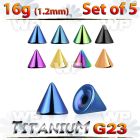 fh6ur03 pack 4mm ion plated g23 titanium cones 1 2mm threading belly piercing
