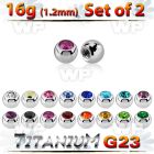 fhc4ks titanium jeweled balls bezel setting 2pcs