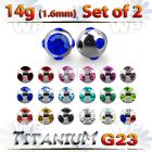 fhjc4s pack 5mm g23 titanium multi jewel ball s1 6mm threading belly piercing