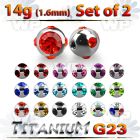 fhjc4y pack 6mm g23 titanium multi jewel ball s1 6mm threading belly piercing