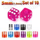 fhq18s pack 5mm acrylic uv dices1 6mm threading belly piercing