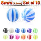 fhq4wt pack of 10 pcs 8mm acrylic uv beach ball s1 6mm threadin belly piercing