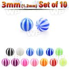 fhq4wz pack of 10 pcs 3mm acrylic uv beach balls 1 2mm threadin belly piercing
