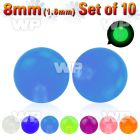 fib4t pack of 10 pcs of 8mm acrylic glow in the dark ball s1 6 belly piercing
