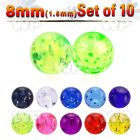 fir4t pack 8mm acrylic glitter ball sthreading 1 6mm belly piercing
