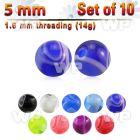fj447by pack 6mm acrylic marble ball s1 6mm threading belly piercing