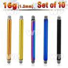 fr44eyi pack ion plated 316l steel barbells posts threading 1 2mm belly piercing