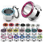 fscpcr 316l steel screw fit tunnel w crystal rim w resin cover