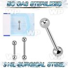 g44et4z 18g presterilized steel brow bar two 3mm balls