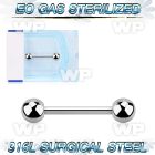 g44umi 316l steel nipple barbell 1 6mm 5mm ball nipple piercing