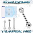 g44w4 316l steel eyebrow or helix barbell 1 2mm 3mm ball eyebrow piercing