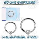g46aet 316l steel captive bead ring 1mm 3mm ball ear lobe piercing