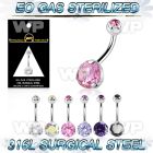 g4ua1gtc4 presterilized steel belly ring 14g cz jewel ball