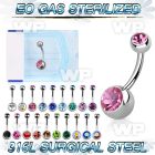 g4uk6i 316l steel belly ring 8mm 5mm jewel ball length 5 16 belly piercing